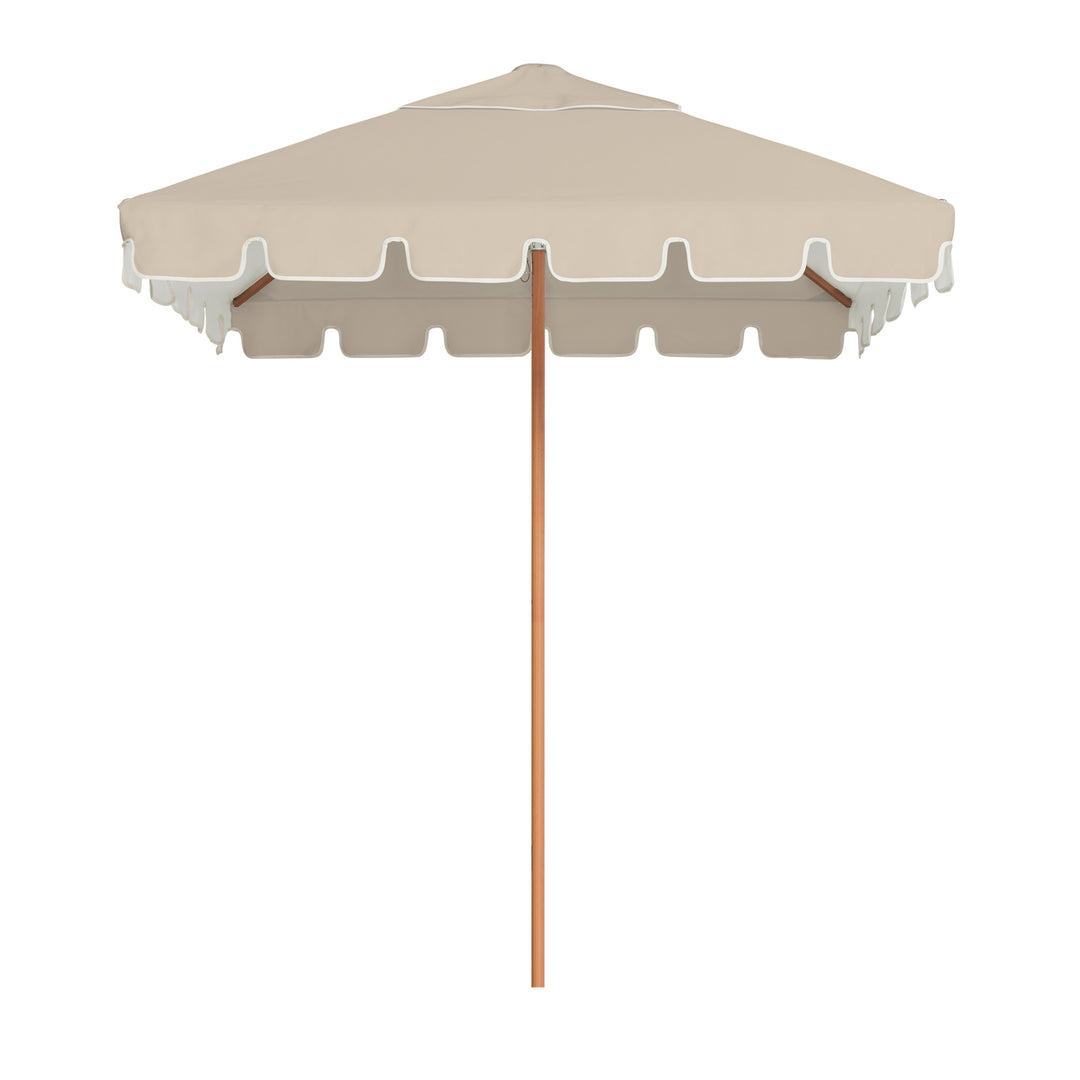 2m Sundial+ Umbrella - Keyhole Valance - Linen/Raw
