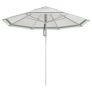 2.8m Sundial Umbrella - White - Regatta Stripe - Sage