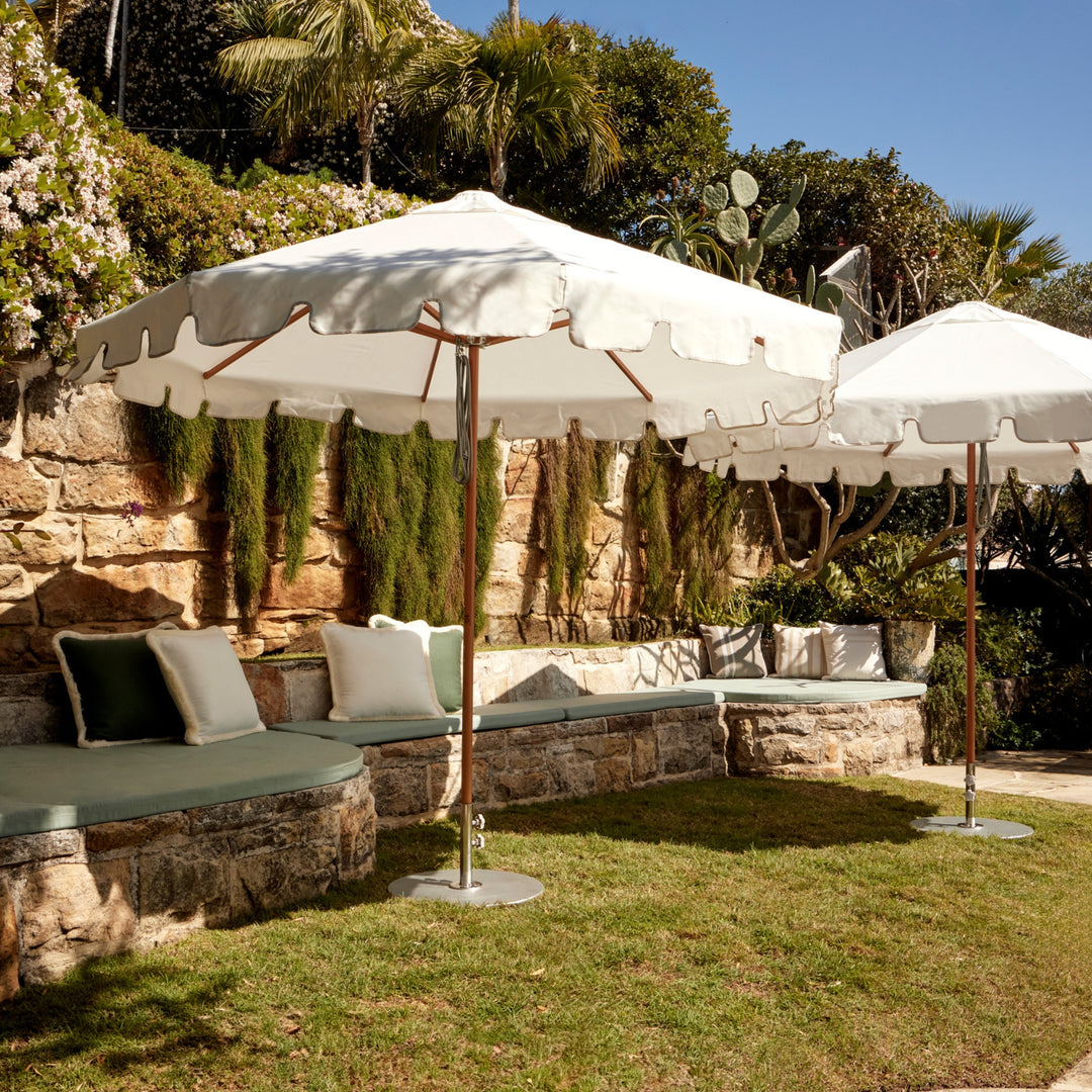 hangover patio umbrella 2.8m Sundial Umbrella - White - Keyhole Valance