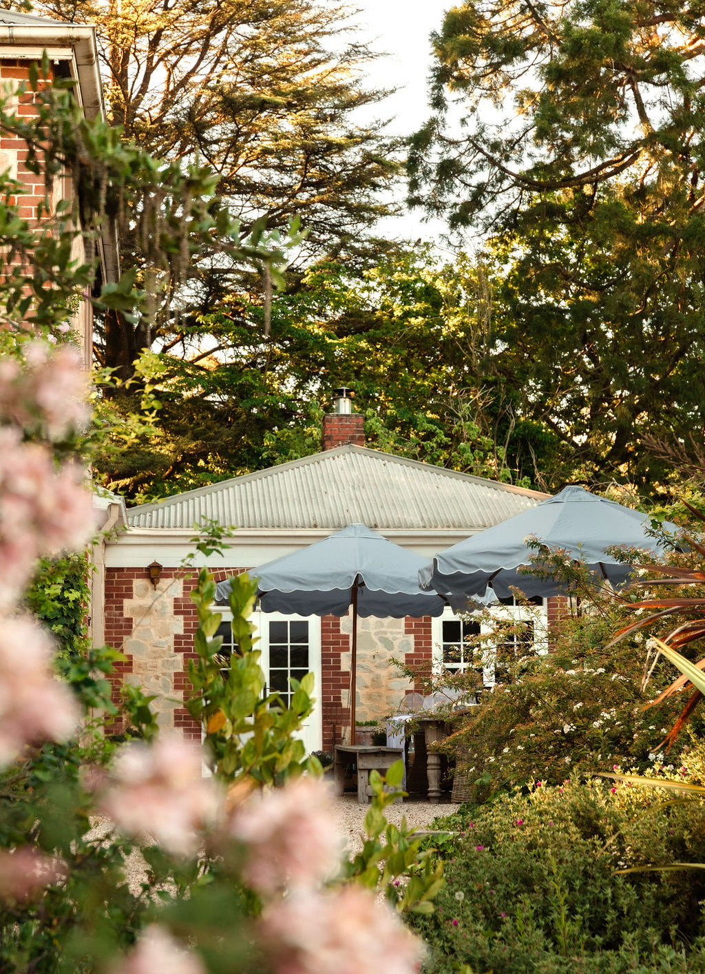 french provincial sundial umbrella dusk blue patio umbrella
