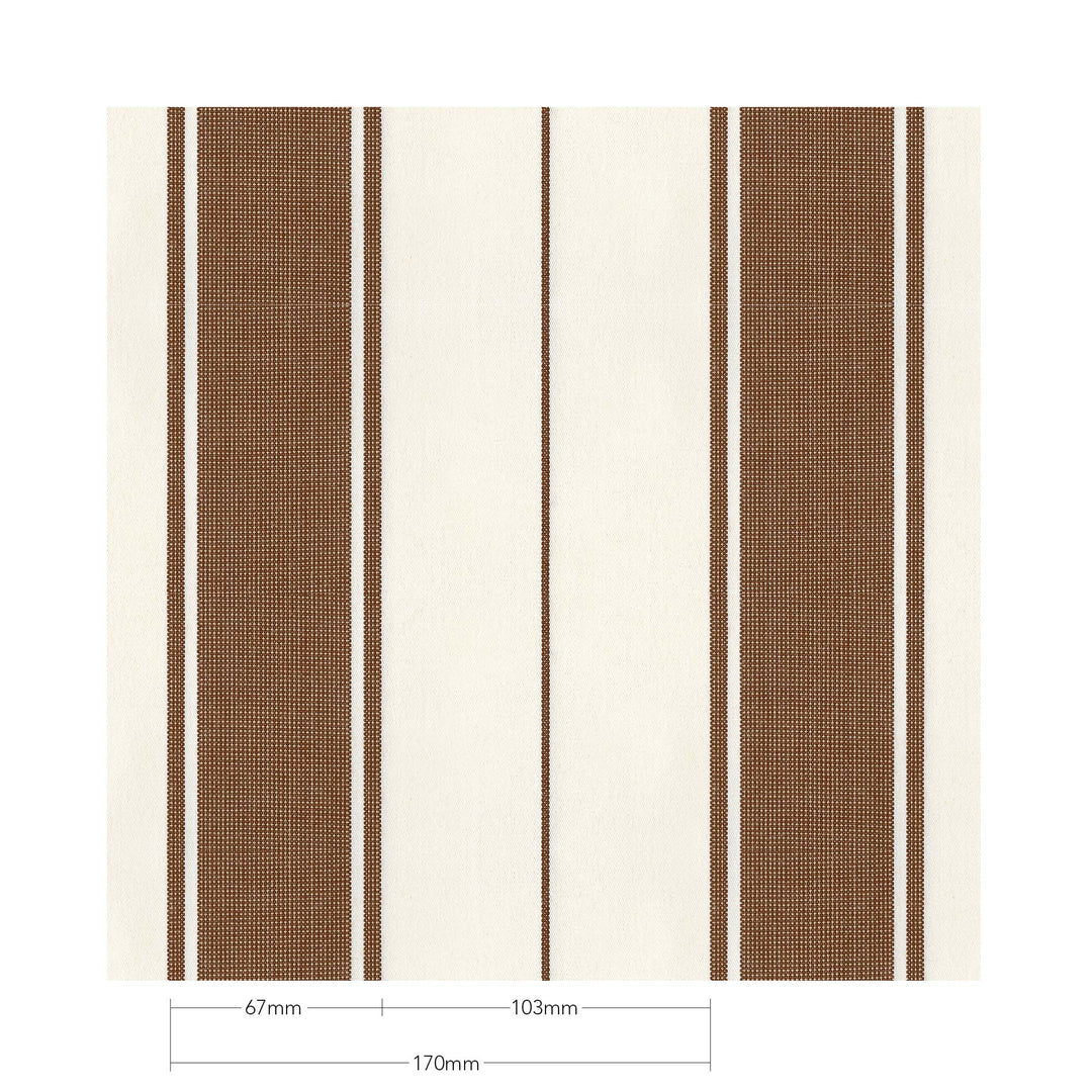2m Sundial Umbrella - White - Straight Valance - Al Mare Stripe Terra