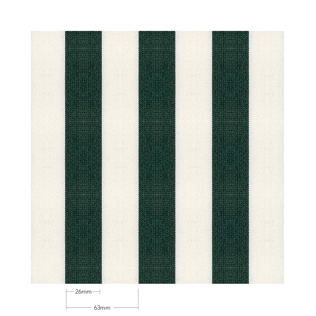 2m Sundial Umbrella - White - Straight Valance - Amore Stripe Forest