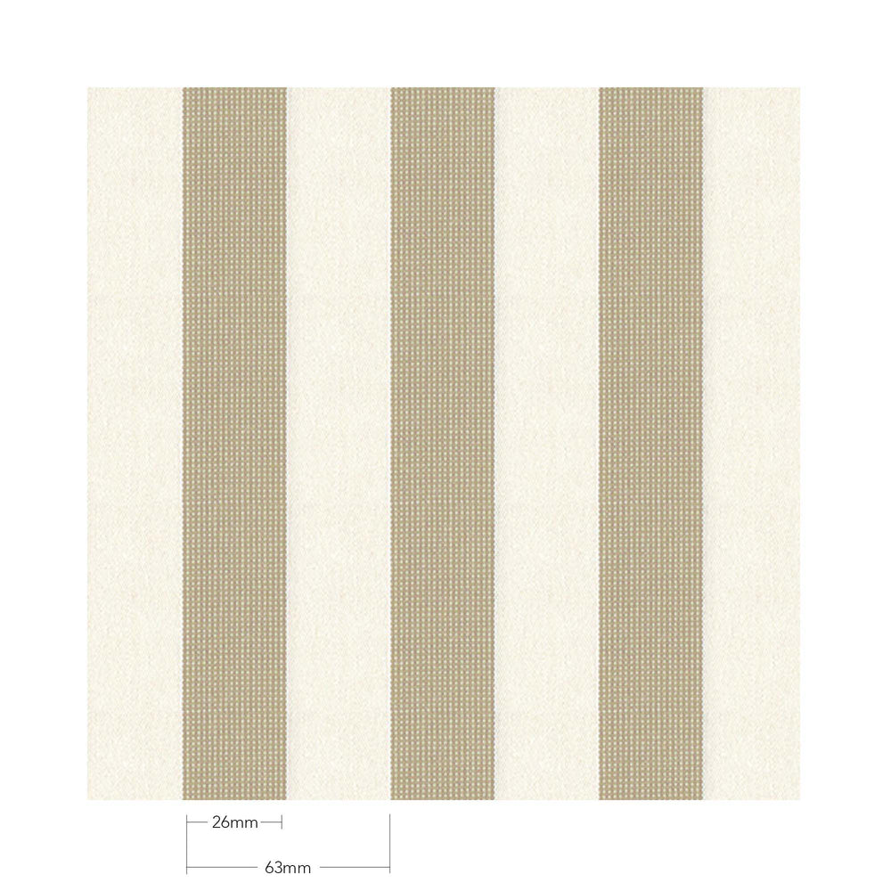 Basil Bangs Amore Linen fabric swatch, a striped, premium solution-dyed acrylic material.