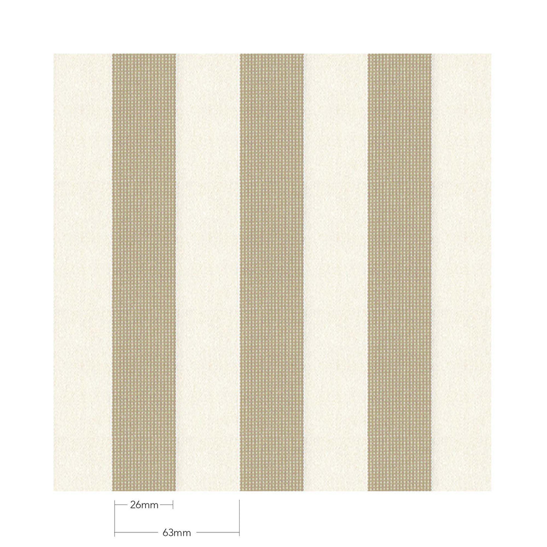 Basil Bangs Amore Linen fabric swatch, a striped, premium solution-dyed acrylic material.