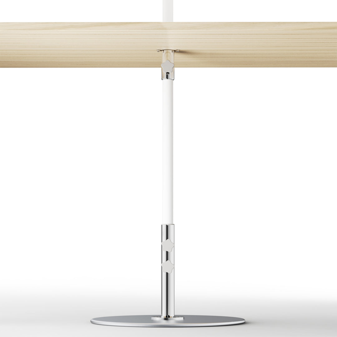 Basil Bangs table mount for patio umbrellas, installed in timber table. Improves umbrella stability and security for commercial venues.