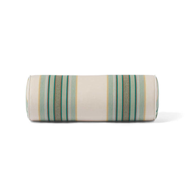 Outdoor Cushion Bolster - 20x55 - Tailored Stripe - Green/Beige