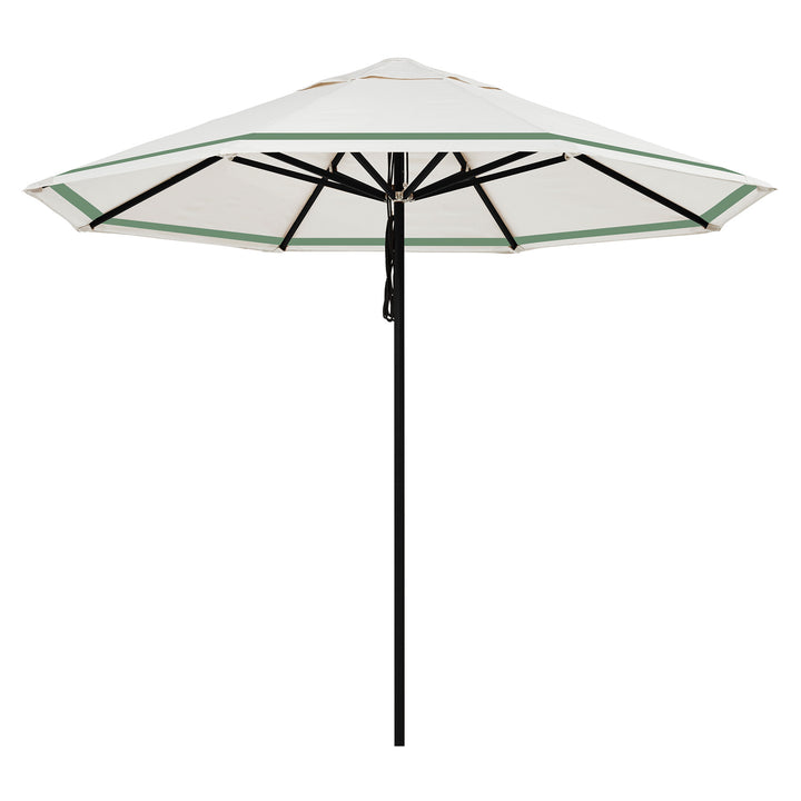 2.8m Sundial Umbrella - Black - Regatta Stripe - Sage