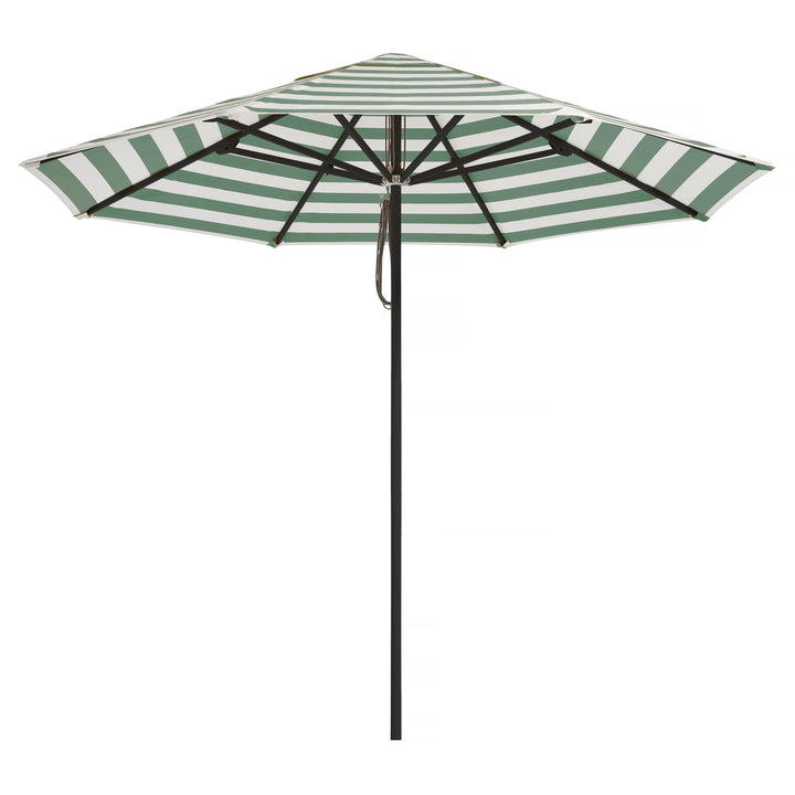 2.8m Sundial Umbrella - Black - Sage stripe