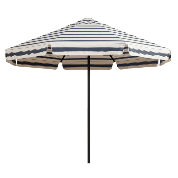 2.8m Sundial Umbrella - Black - Straight Valance - Al Mare Stripe Marine