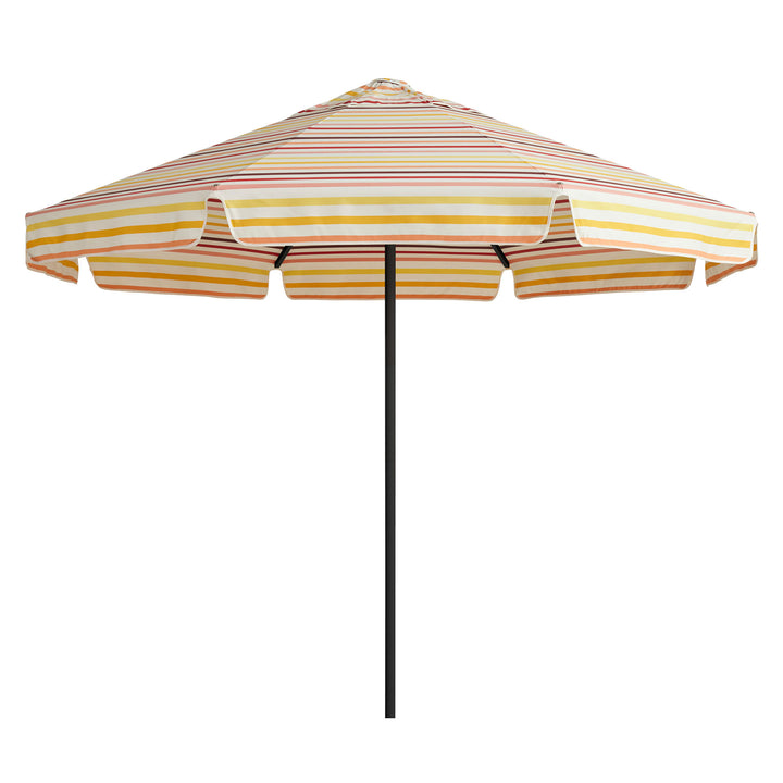 2.8m Sundial Umbrella - Black - Straight Valance - Amore Stripe Gelato