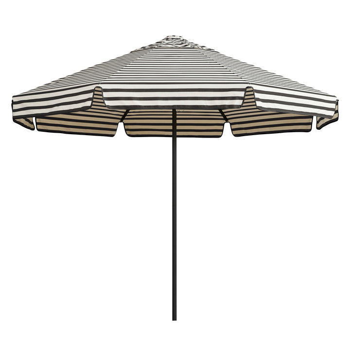 2.8m Sundial Umbrella - Black - Straight Valance - Amore Stripe Sabbia