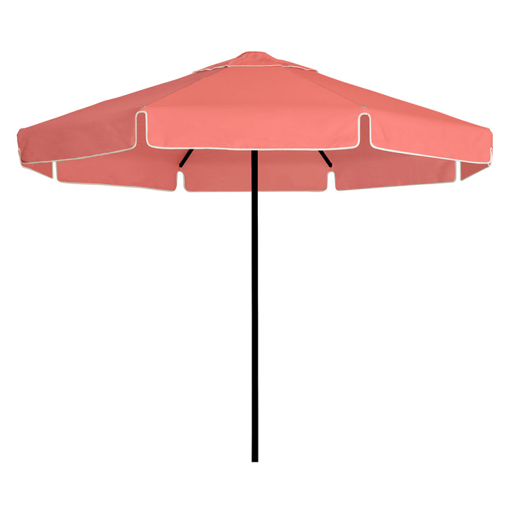 2.8m Sundial Umbrella - Black - Straight Valance - Coral