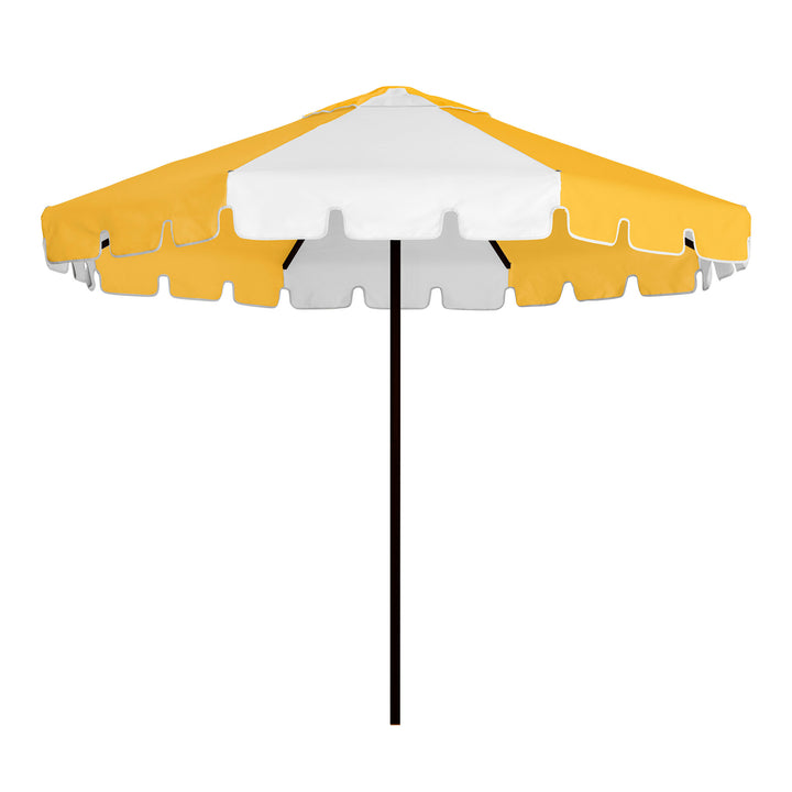 2.8m Sundial Umbrella - Black - Keyhole Valance - Marigold/White