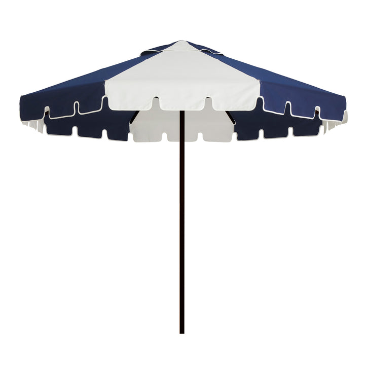 2.8m Sundial Umbrella - Black - Keyhole Valance - Navy/White