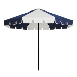 2.8m Sundial Umbrella - Black - Keyhole Valance - Navy/White