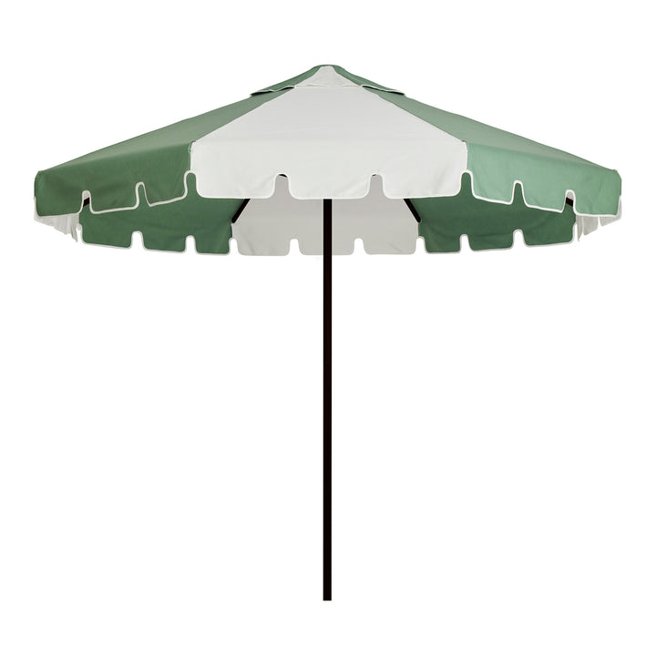 2.8m Sundial Umbrella - Black - Keyhole Valance - Sage/White