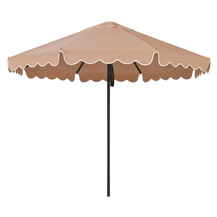 2.8m Sundial Umbrella - Black - Scallop Valance - Clay