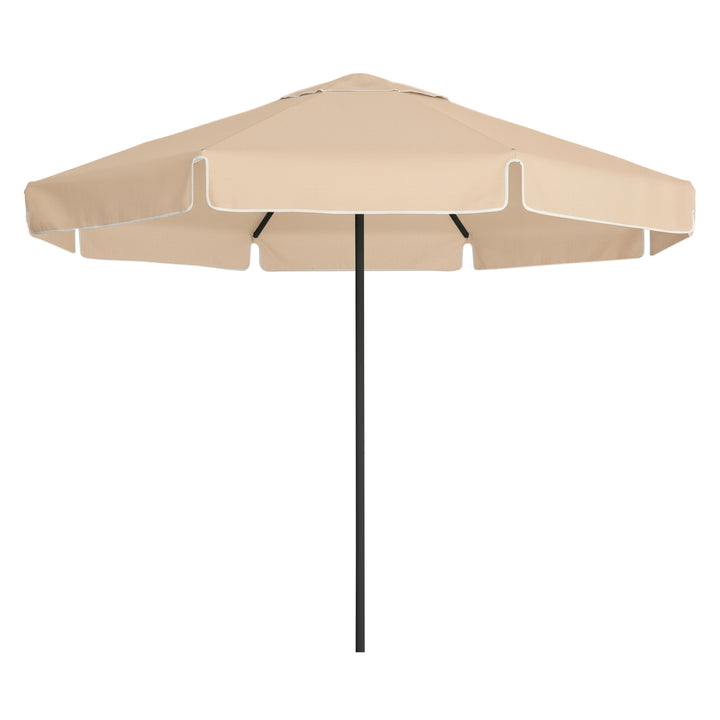 Sundial 2.8m Patio Umbrella by Basil Bangs, an engineer-certified, wind-rated patio umbrella with a reinforced aluminium frame with black textured powder coat finish. For residential and commercial use.