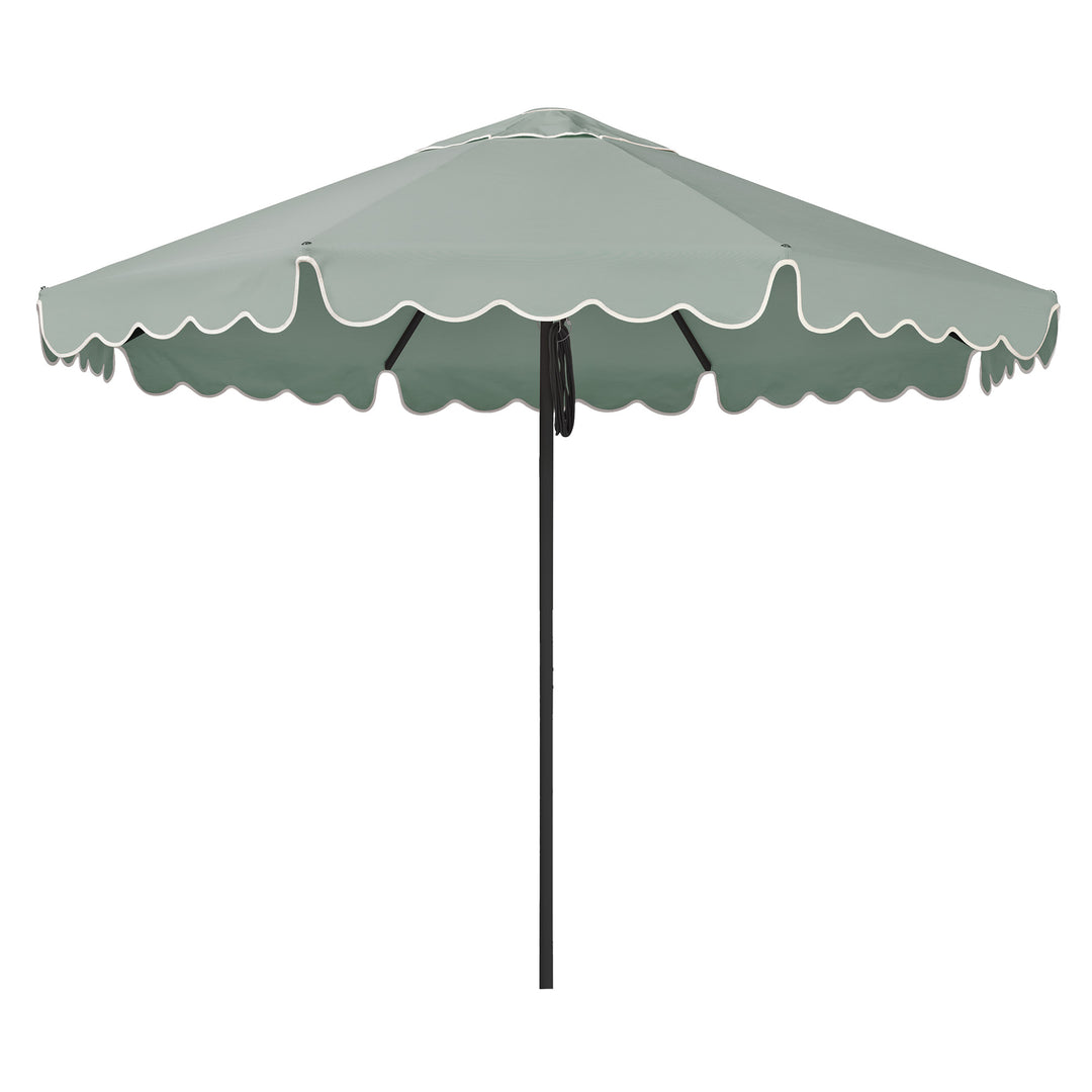 2.8m Sundial Umbrella - Black - Scallop Valance - Alpine Green