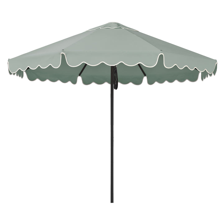 2.8m Sundial Umbrella - Black - Scallop Valance - Alpine Green