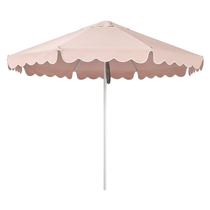 2.8m Sundial Umbrella - White - Scallop Valance - Rosa