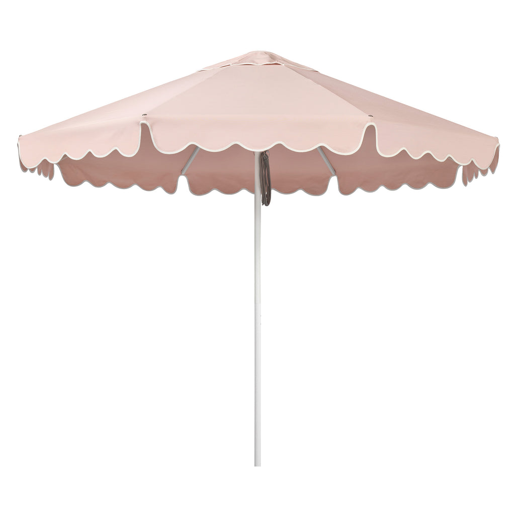 light pink patio umbrella 2.8m Sundial Umbrella - White - Scallop Valance