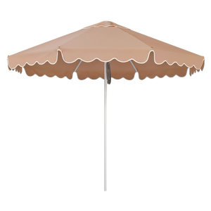 2.8m Sundial Umbrella - White - Scallop Valance - Clay