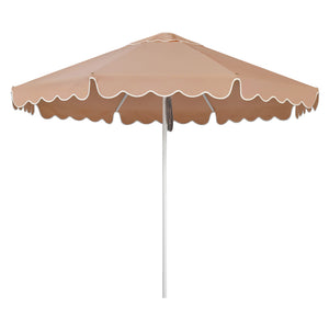 2.8m Sundial Umbrella - White - Scallop Valance - Clay