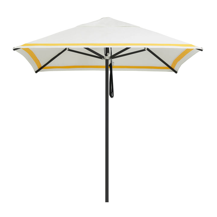 2m Sundial Umbrella - Black - Regatta Stripe - Marigold