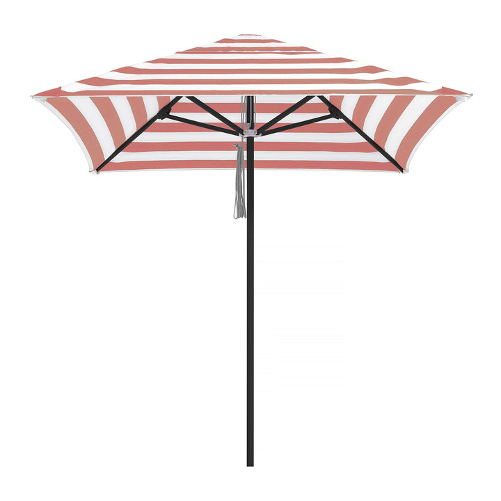 2m Sundial Umbrella - Black - Coral Stripe