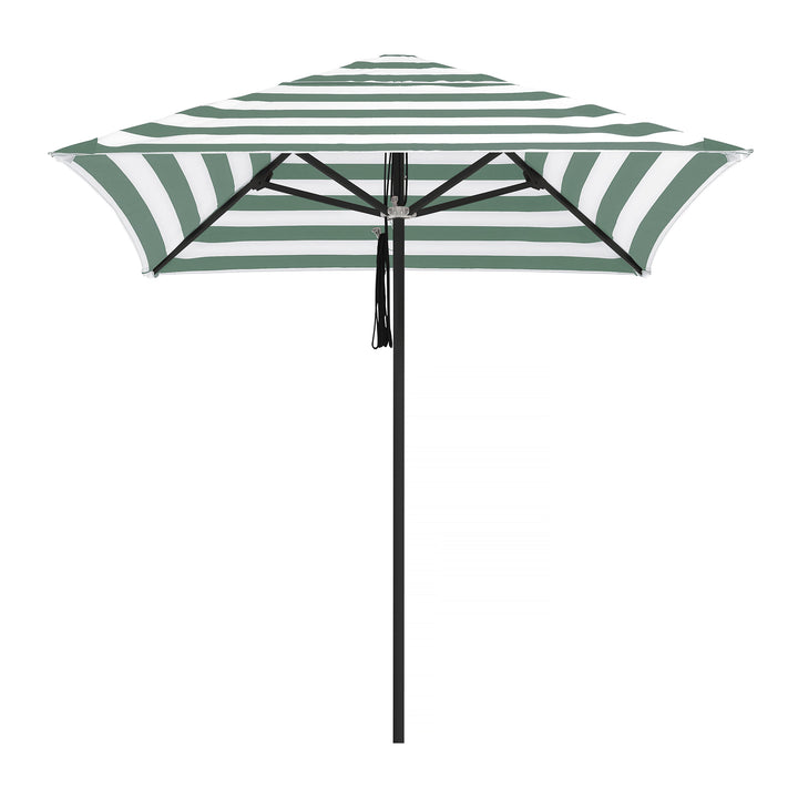 2m Sundial Umbrella - Black - Sage stripe
