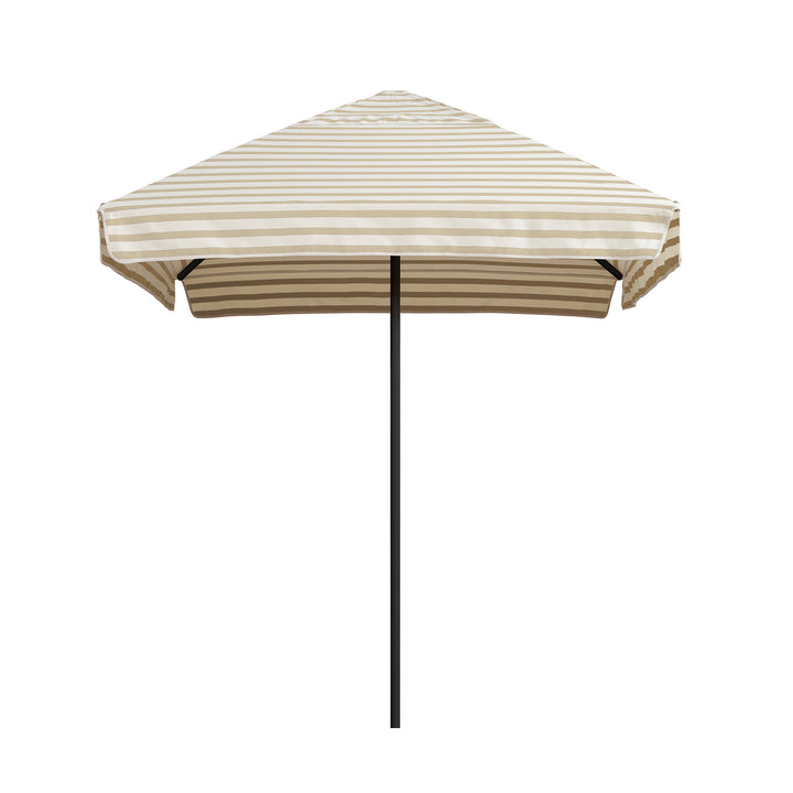 2m Sundial Umbrella - Black - Straight Valance - Amore Stripe - Linen