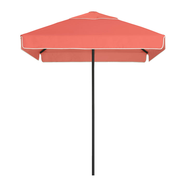 2m Sundial Umbrella - Black - Straight Valance - Coral