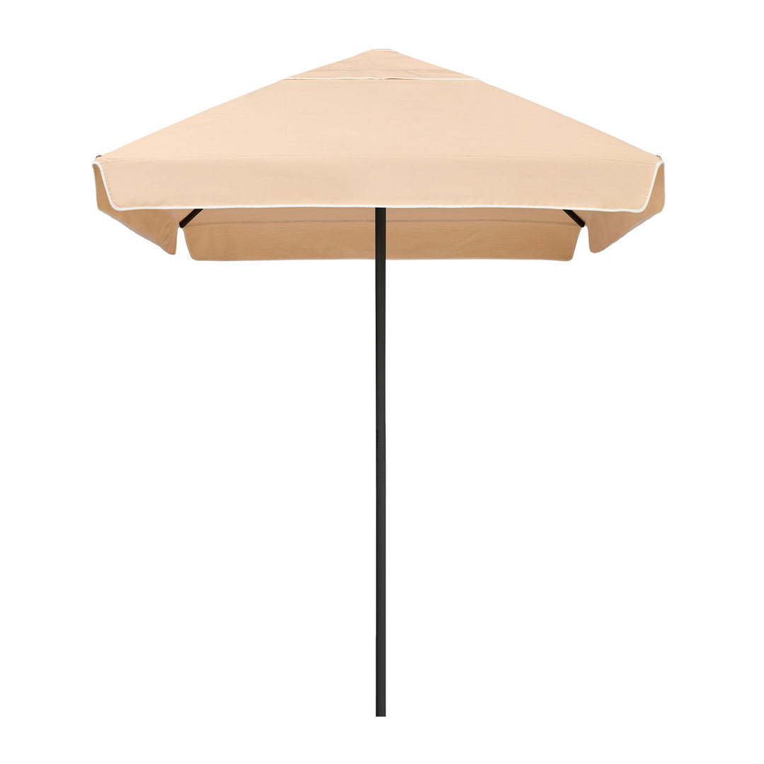 Sundial 2m Patio Umbrella by Basil Bangs, an engineer-certified, wind-rated patio umbrella with a reinforced aluminium frame with textured black powder coat finish. For residential and commercial use.