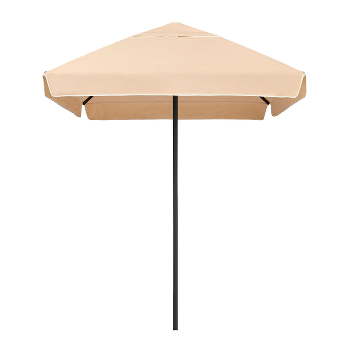 Sundial 2m Patio Umbrella by Basil Bangs, an engineer-certified, wind-rated patio umbrella with a reinforced aluminium frame with textured black powder coat finish. For residential and commercial use.