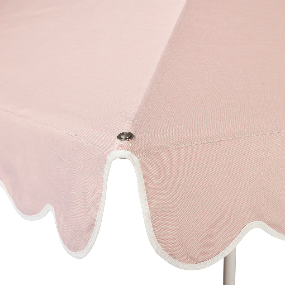 2m Sundial Umbrella - White - Scallop Valance - Rosa
