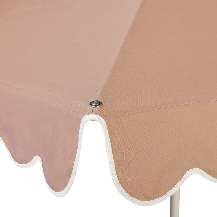 2m Sundial Umbrella - Woodgrain - Scallop Valance - Clay