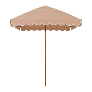2m Sundial Umbrella - Woodgrain - Scallop Valance - Clay