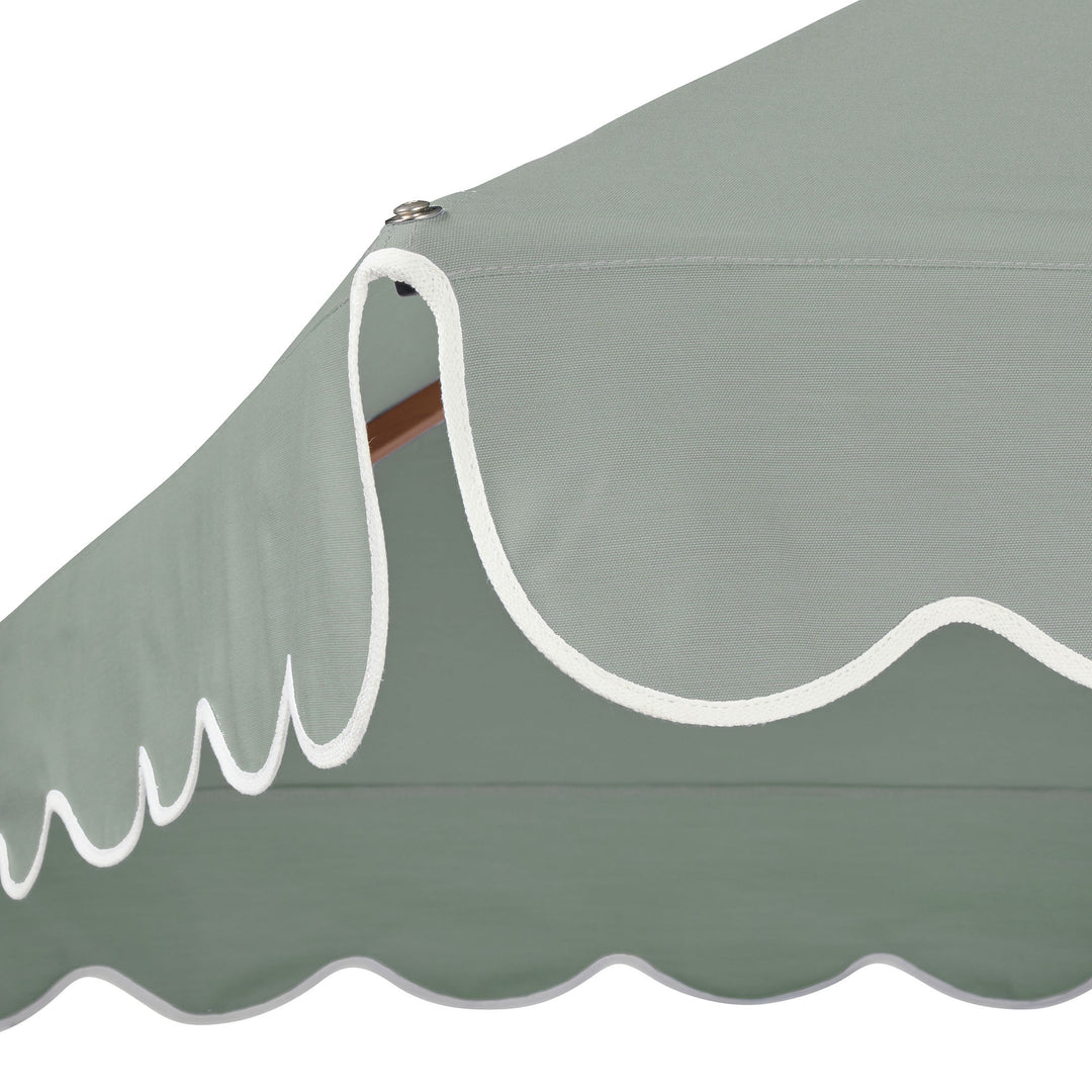 2m Sundial Umbrella - Black - Scallop Valance - Alpine Green