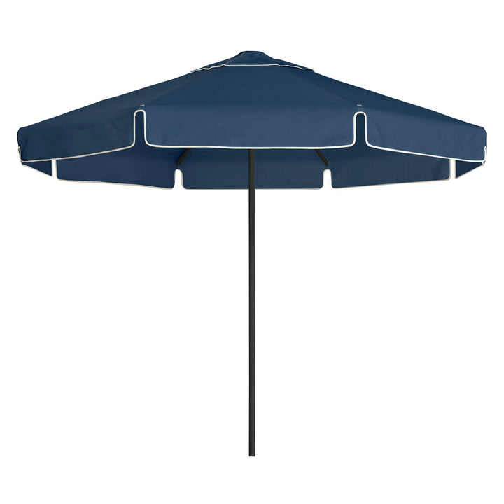 2.8m Sundial Umbrella - Black - Straight Valance - Steel Blue