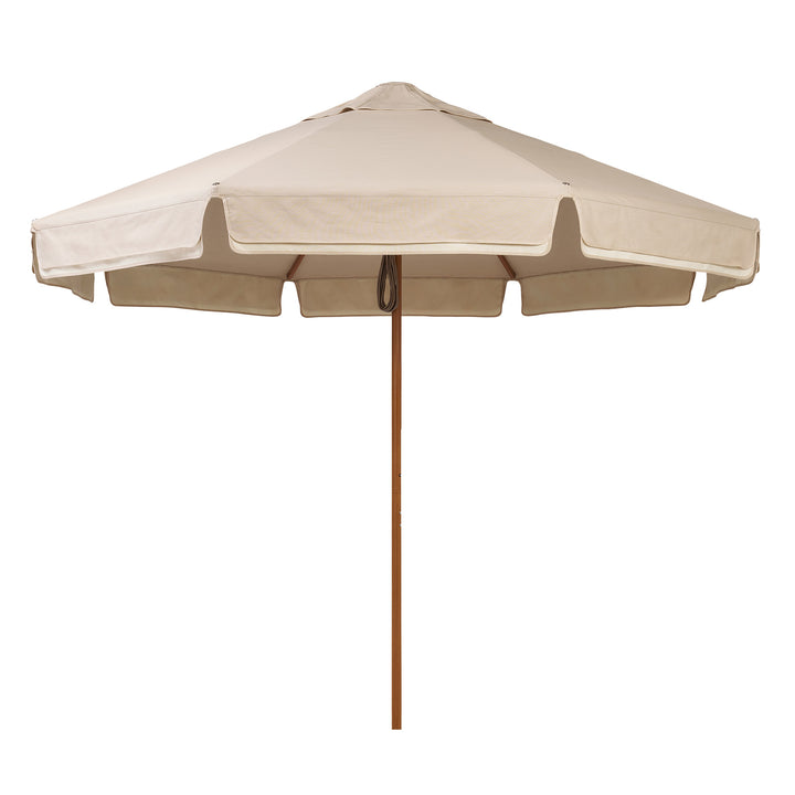 2.8m Sundial Umbrella - Woodgrain - Straight Valance - Almond/Ecru