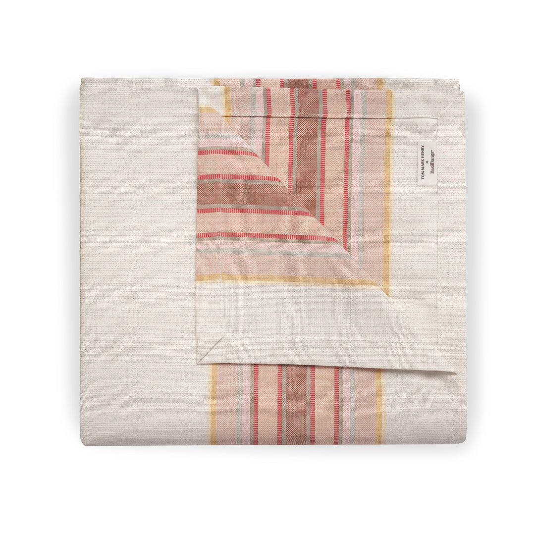 Tablecloth - 250cm - Tailored Stripe - Pink/Red