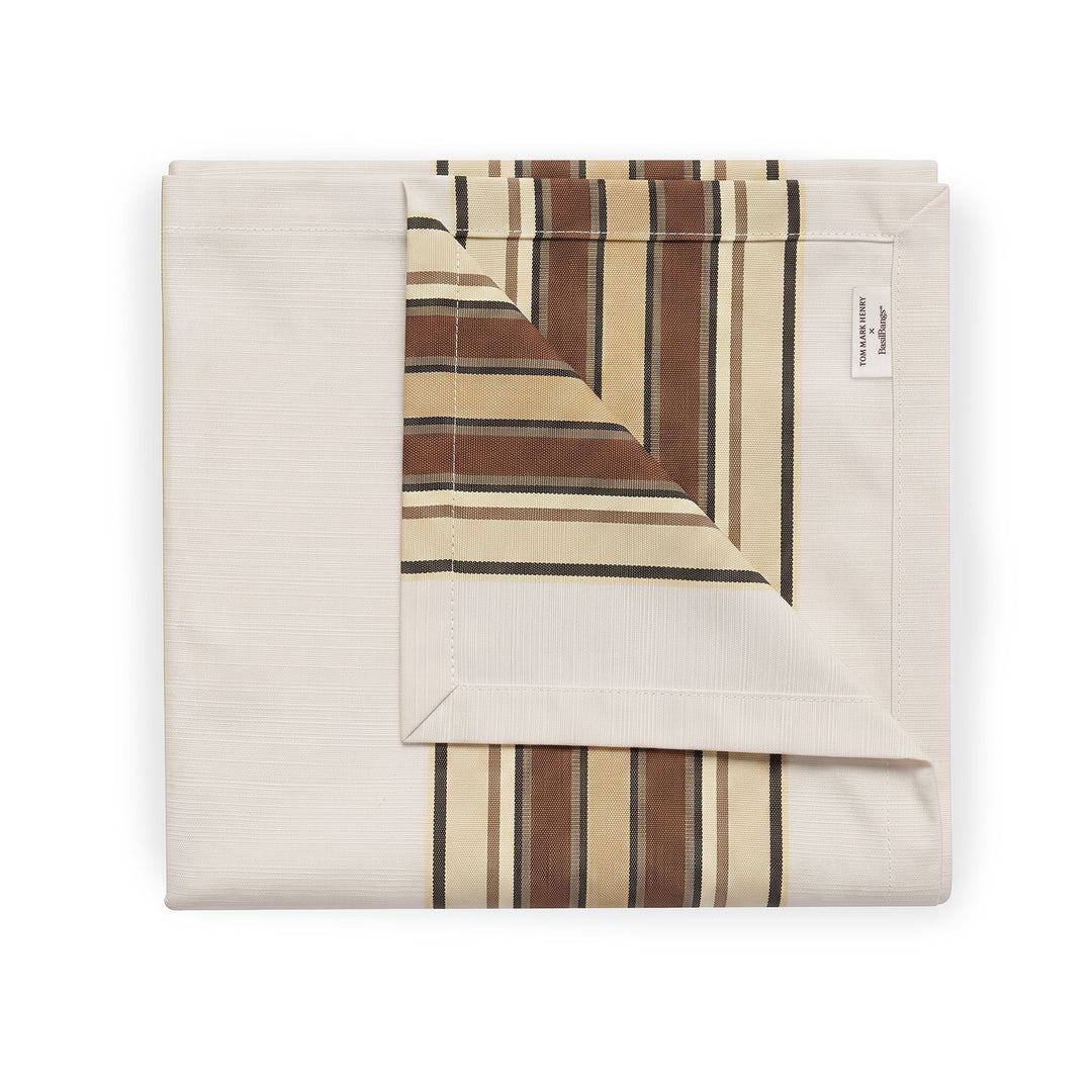 Tablecloth - 250cm - Tailored Stripe - Brown