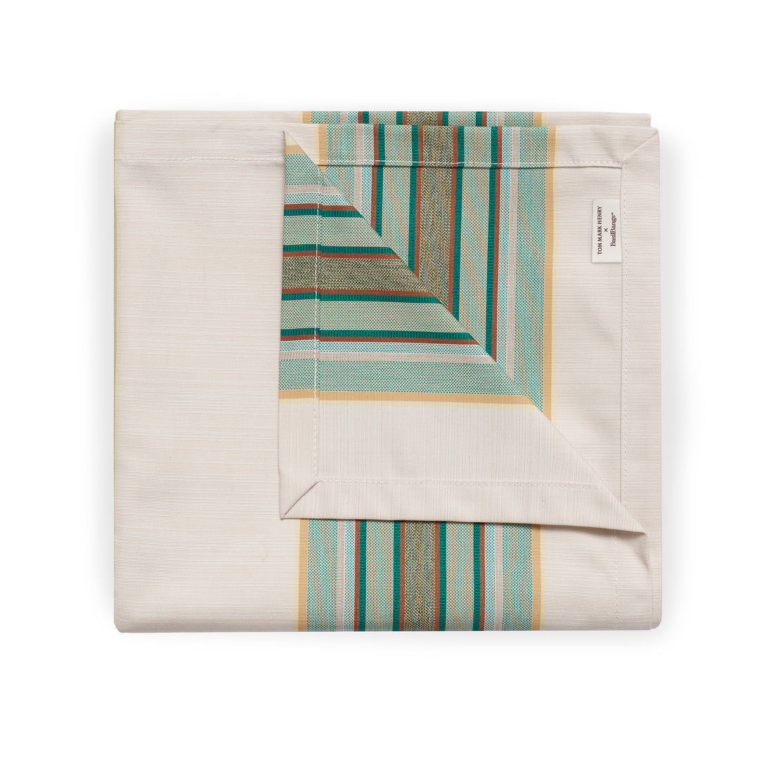 Tablecloth - 250cm - Tailored Stripe - Green/Beige