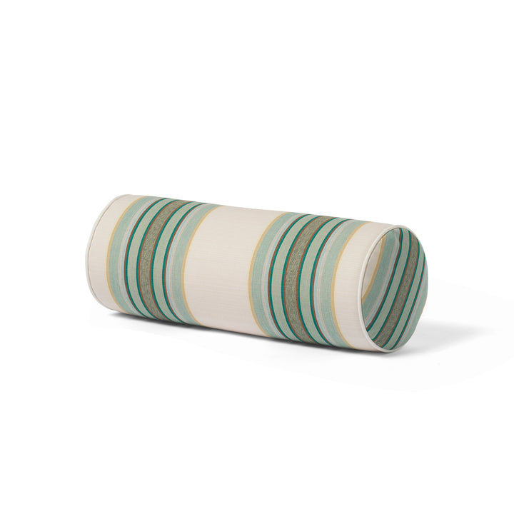 Outdoor Cushion Bolster - 20x55 - Tailored Stripe - Green/Beige