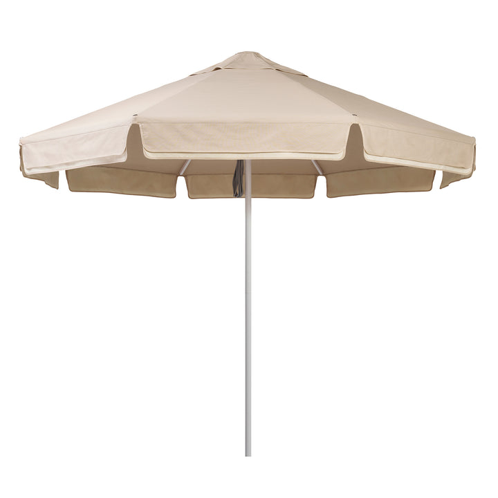 2.8m Sundial Umbrella - White - Straight Valance - Almond/Ecru