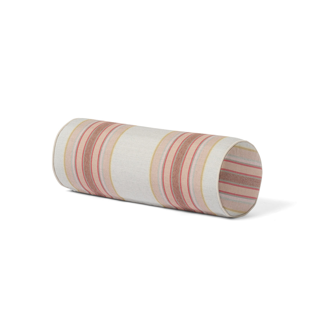 Outdoor Cushion Bolster - 20x55 - Tailored Stripe - Pink/Red