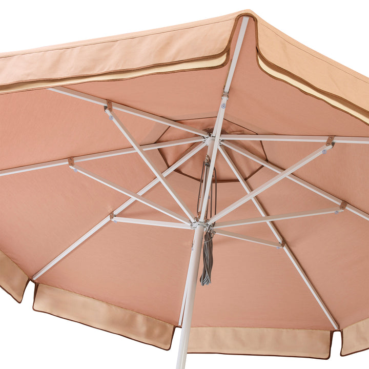2.8m Sundial Umbrella - White - Straight Valance - Clay/Cava