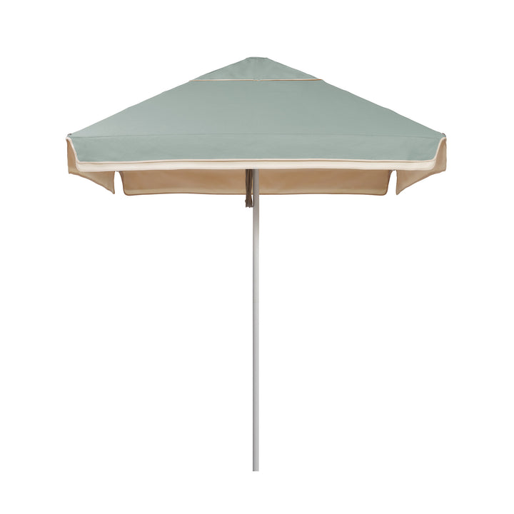 2m Sundial Umbrella - White - Straight Valance - Alpine Green/Ecru