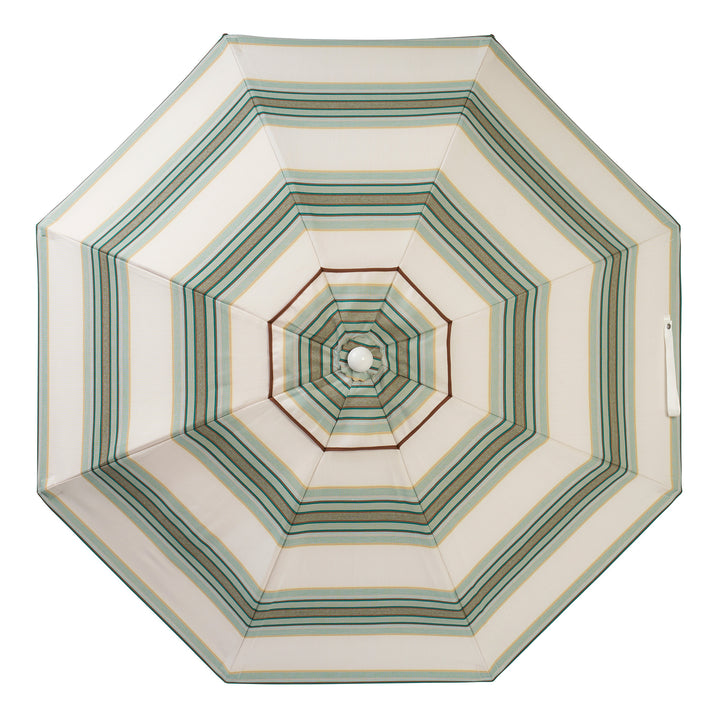 Luxury Parasol - Tailored Stripe - Green/Beige